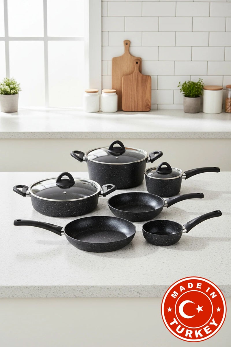 Bernardo 9 Piece Granite Cookware Set Black (Made in Turkey) - Image 1